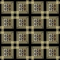 Geometric greek vector 3d seamless pattern. Ornamental ornate background. Geometry repeat checkered backdrop. Greek key meanders Royalty Free Stock Photo