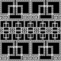 Geometric greek vector seamless border pattern. Ornamental black