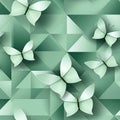 Geometric green butterfly pattern with multidimensional shading (tiled)