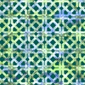 Geometric green colorful grid in arabesque style.