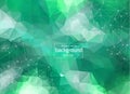 Geometric Green Polygonal background molecule and communication. Connected lines with dots. Minimalism background. Concept of the Royalty Free Stock Photo