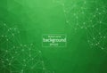 Geometric Green Polygonal background molecule and communication. Connected lines with dots. Minimalism background. Concept of the Royalty Free Stock Photo