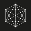 Geometric grid icon. Complex polygon structure. Abstract network shape. Vector connection.