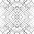 Geometric grid, mesh seamlessly repeatable pattern. Monochrome r Royalty Free Stock Photo