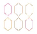Geometric groovy frames with wavy colorful lines. Vector border line for design cards, banners, invitations