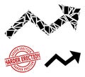 Geometric Growing Trend Arrow Icon Mosaic and Textured Harder Erection Watermark