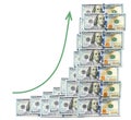 Geometric growth of profit is shown dollars