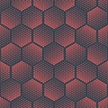 Geometric Halftone Pattern Dotted Hexagons Red Blue Abstract Tileable Background Royalty Free Stock Photo