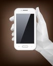 Geometric Hand holding Smartphone Royalty Free Stock Photo