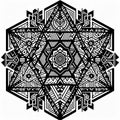 Geometric Harmony Bold black outlines define a series of inter Royalty Free Stock Photo