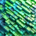 Geometric Harmony: A Symphony in Green and Blue
