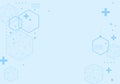 Geometric haxagon light medical background. Technology medical design. Background of hexagon geometric blue pattern Royalty Free Stock Photo