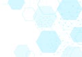 Geometric haxagon light medical background. Technology medical design. Background of hexagon geometric blue pattern Royalty Free Stock Photo