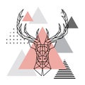 Geometric head of a deer on a Scandinavian background.