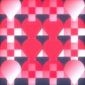 Geometric Heart Pattern with Pink and Dark Blue Tones Royalty Free Stock Photo