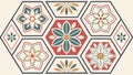 Geometric Hexagon Floral Tile Vector, vector design Generative AI Royalty Free Stock Photo