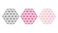 Geometric Hexagon Grid Pink Abstract Structure, vector design Generative AI Royalty Free Stock Photo