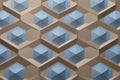 Geometric Hexagon Pattern with 3D Blue Cubes, Design Asset Royalty Free Stock Photo