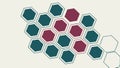 Geometric hexagonal grid pattern with colored cells, abstract texture vector design Generative AI Royalty Free Stock Photo