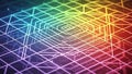 Geometric Hexagonal Grid with Rainbow Gradient and Light Effects abstract pattern Royalty Free Stock Photo