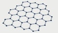 Geometric hexagonal molecular structure. Connected elements, vector design Generative AI Royalty Free Stock Photo