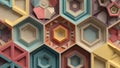 Geometric Hexagonal Pattern Abstract Background Design - Vector Illustration Created With Generative AI Royalty Free Stock Photo