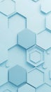 Geometric Hexagonal Pattern With Light Blue Tones And Subtle Shadows Creating A Modern Three Dimensional Abstract Background Royalty Free Stock Photo