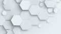 Geometric hexagonal pattern on subtle white background. AI image Royalty Free Stock Photo