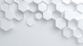 Geometric hexagonal pattern on subtle white background. AI image Royalty Free Stock Photo
