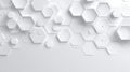 Geometric hexagonal pattern on subtle white background. AI image Royalty Free Stock Photo