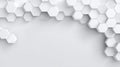 Geometric hexagonal pattern on subtle white background. AI image Royalty Free Stock Photo