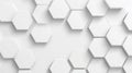 Geometric hexagonal pattern on subtle white background. Neural network AI generated Royalty Free Stock Photo