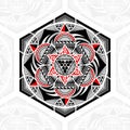 Geometric Hexagons And Circles In Mixed Of Thai Polynesian Mandala Art Royalty Free Stock Photo