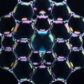 Geometric Honeycomb Soap Bubbles with Iridescent Light Reflection Ai Generated Royalty Free Stock Photo