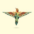 Geometric hummingbird abstract colour