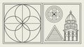 Geometric icons set, abstract shapes, design elements, UI icons vector design Generative AI Royalty Free Stock Photo
