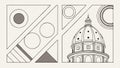 Geometric icons set, abstract shapes, design elements, UI icons vector design Generative AI Royalty Free Stock Photo