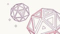 Geometric Icosahedrons: Abstract Shapes and Mathematical Forms, vector design Generative AI Royalty Free Stock Photo