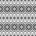 Geometric Ikat ethnic pattern vector black white color