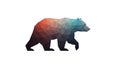Geometric illustration of a bear composed Royalty Free Stock Photo