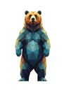 Geometric illustration of a bear standing upright, featuring colorful Royalty Free Stock Photo
