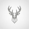 Lines forming the antlers, ears, and face. The design is minimalis Royalty Free Stock Photo