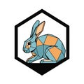Geometric illustration features a rabbit within Royalty Free Stock Photo