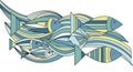 Geometric illustration of fish in various Royalty Free Stock Photo
