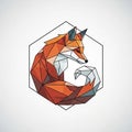 Geometric illustration of a fox, characterized Royalty Free Stock Photo