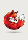 Geometric illustration of a fox, featuring sharp, angular shapes in Royalty Free Stock Photo