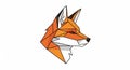 Geometric illustration of a fox head, featuring sharp, angular lines Royalty Free Stock Photo