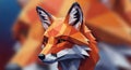 Geometric illustration of a fox\'s head, Royalty Free Stock Photo
