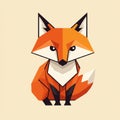 Geometric illustration of a fox (Vulpes vulpes) composed of angular polygons. Royalty Free Stock Photo