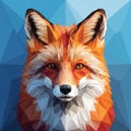 Geometric illustration of a fox Vulpes vulpes created with polygonal Royalty Free Stock Photo